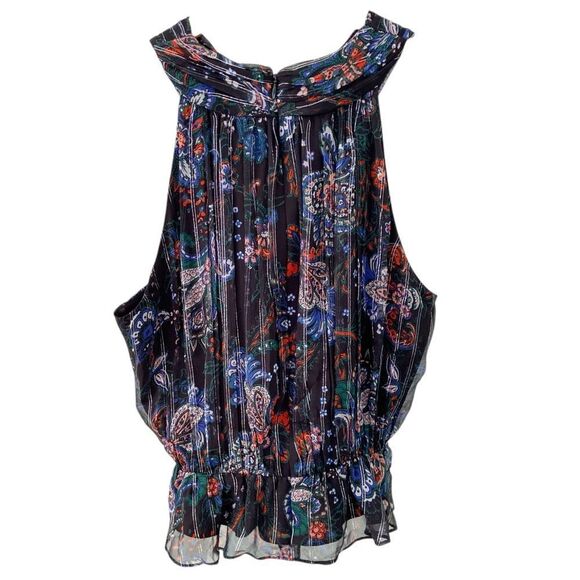 NWT Veronica Beard Kailani Silk Floral Black Halter Sleeveless Top size 8 - Picture 4 of 10